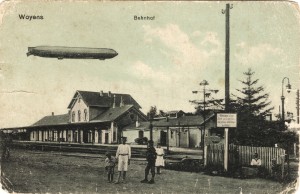 Zeppelin over Vojens banegård