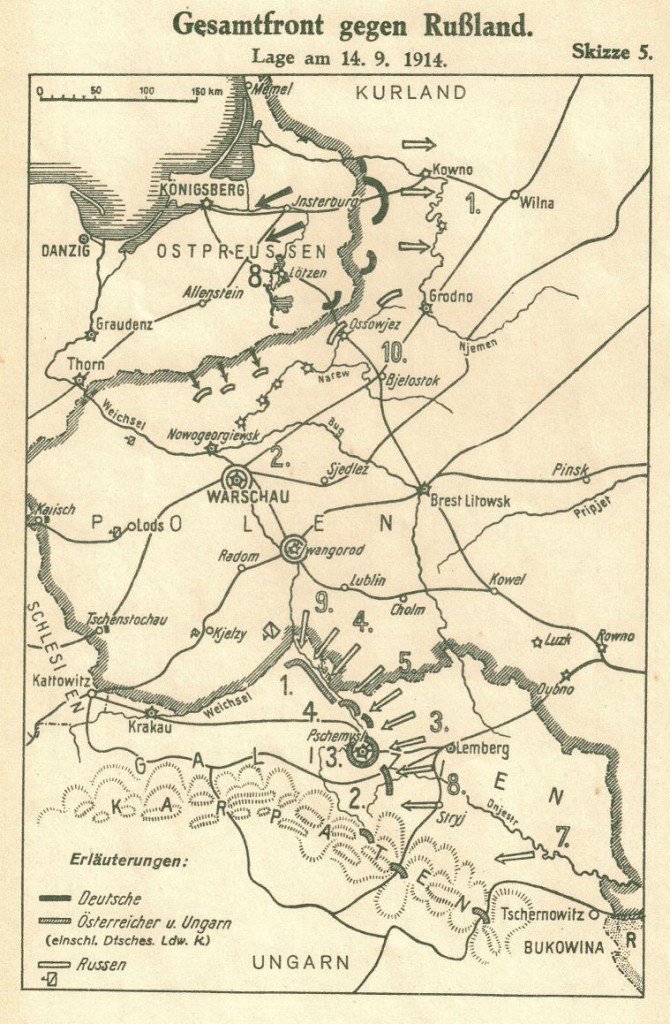 1914-09-14 LIR84 Gesamtfront gegen Russland lage am 14.9.1914 - Skizze 5 v2