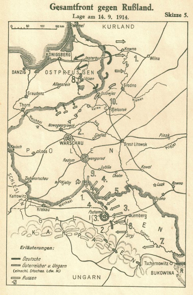 1914-09-14 LIR84 Gesamtfront gegen Russland lage am 14.9.1914 - Skizze 5 v2