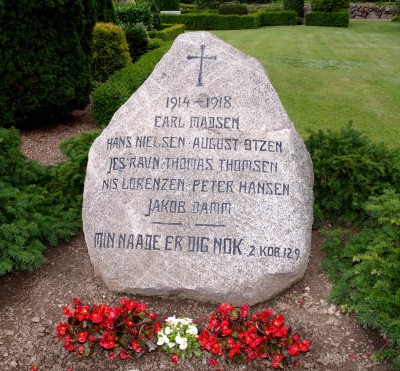 Mindesten, Bjerning Kirkegård