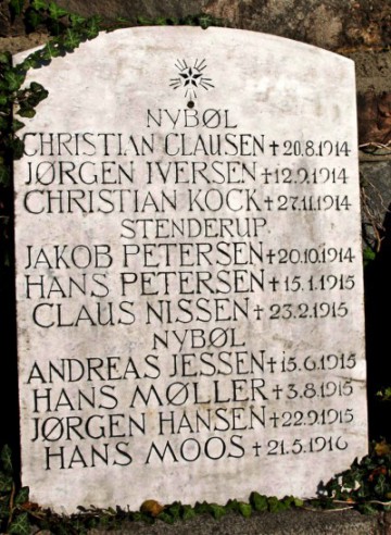 Mindesten, Nybøl Kirkegård