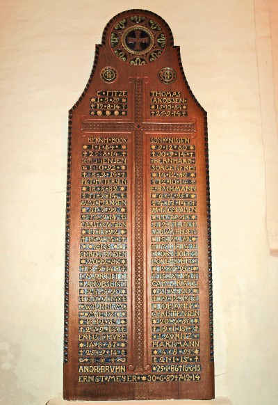 Mindetavle, Tønder Kirke