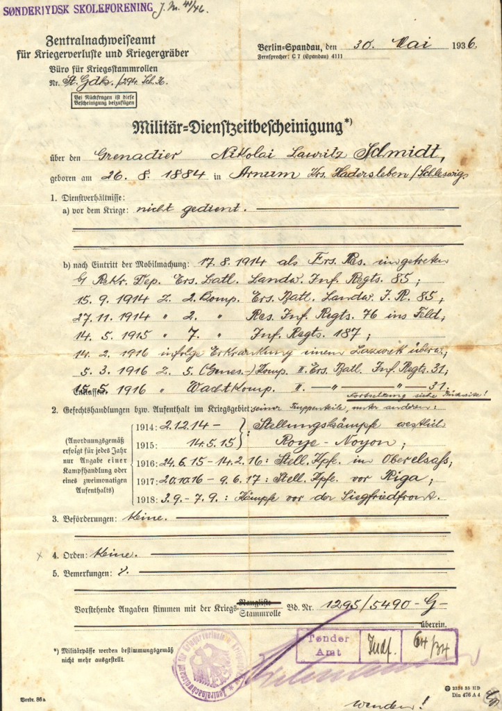 Schmidt, Nicolai Lauritz Tjenestesteder1
