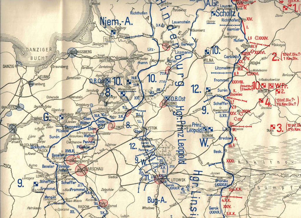 1915-08-04 LIR84 Der Weltkrieg 1914-18 bn VIII - Die Front gegen Russland vom 13. Juli bis Ende 1915 - Karte 7