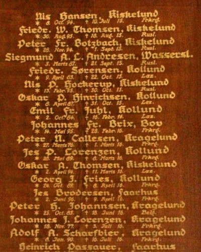 Mindetavle, Bov Kirke