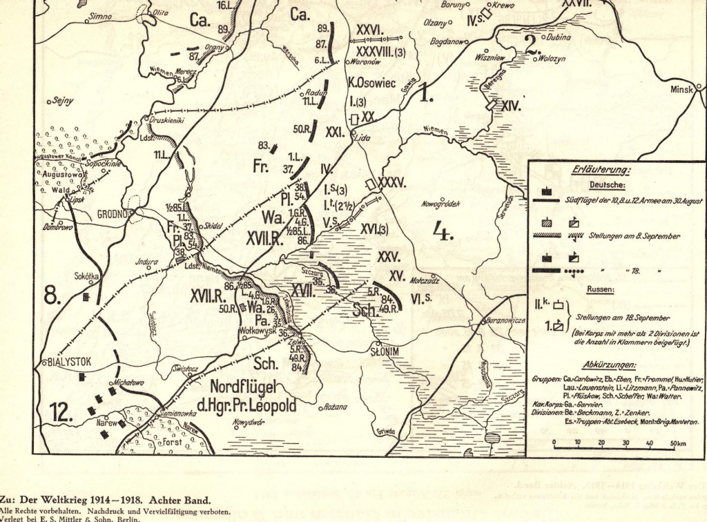 1915-09-02 LIR84 - Die Schlacht bei Wilna - Die Heeresgruppe Hindenburg vom 30. August bis 18. September 1915 - skizze 28