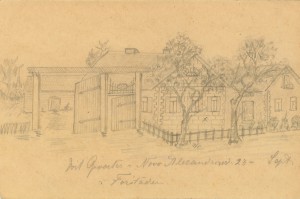 Tegning af Iver Henningsen fra Novo Alexandrovsk, 23. september 1915 (Historiske arkiv for Haderslev Kommune) 