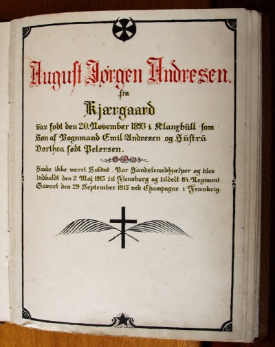 Mindeblad, i bog over faldne fra Emmerlev. Emmerlev Kirke