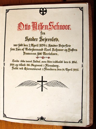 Mindeblad, i bog over faldne fra Emmerlev. Emmerlev Kirke