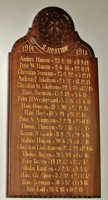 Mindetavle, Ensted Kirke