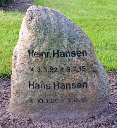 Mindesten, Løgumkloster Mindelund for brødrene Heinrich og Hans Hansen