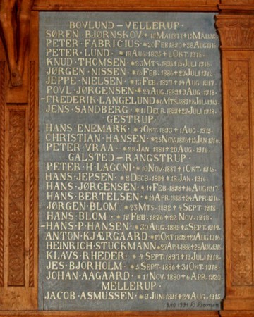 Mindetavle, Agerskov Kirke