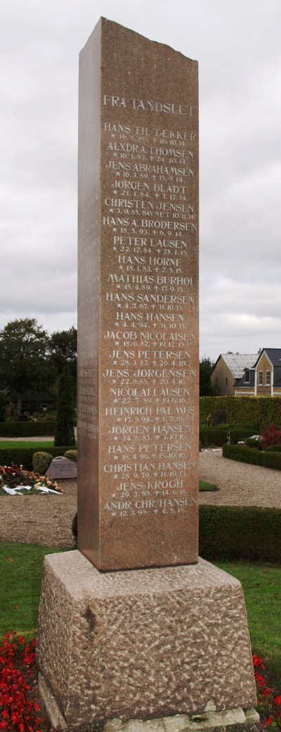 Mindesten, Tandslet Kirkegård