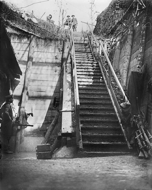 German_dugout_steps_Bernafay_Wood_Somme_1916